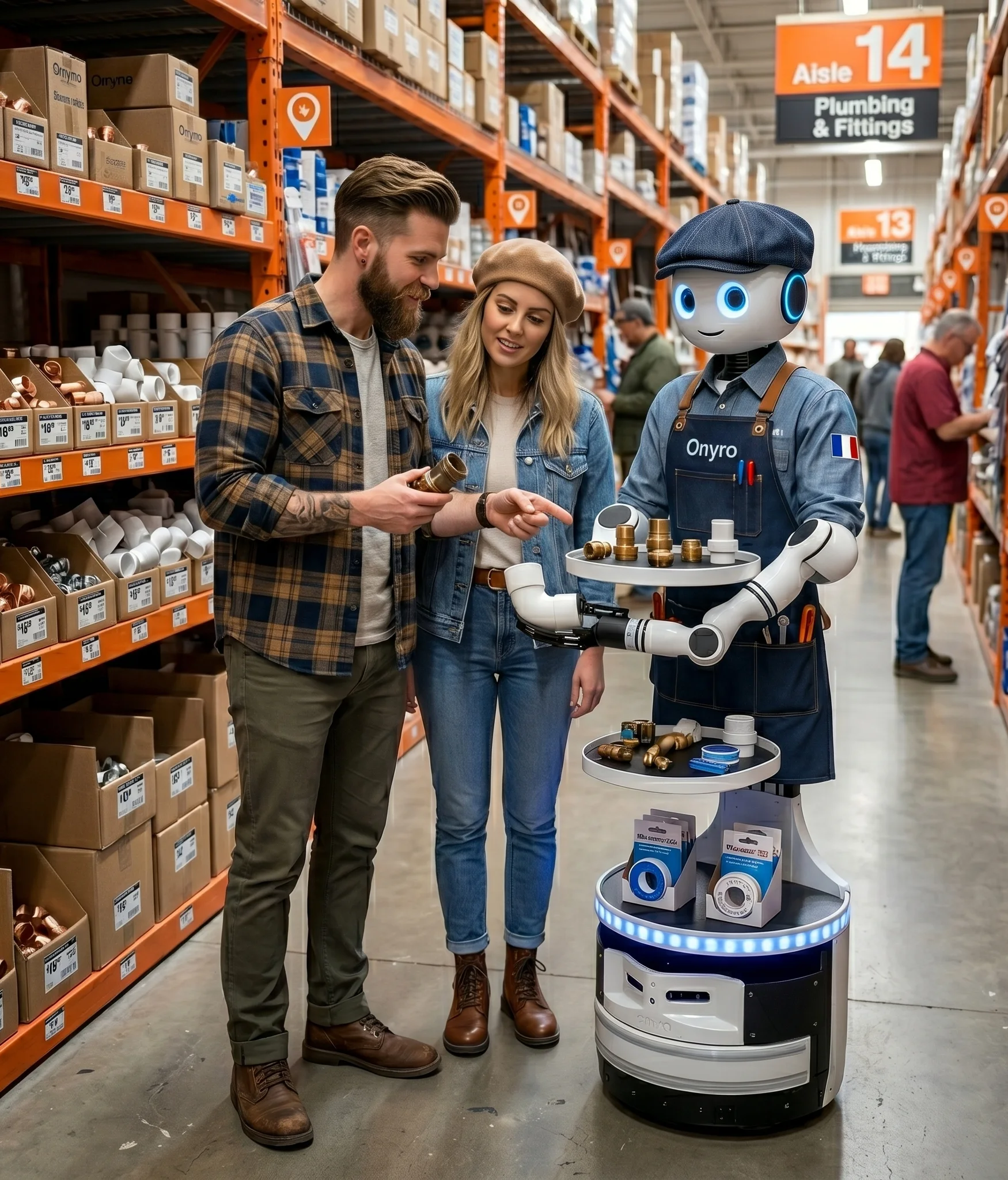 Service robot application in a retail or customer-facing venue
